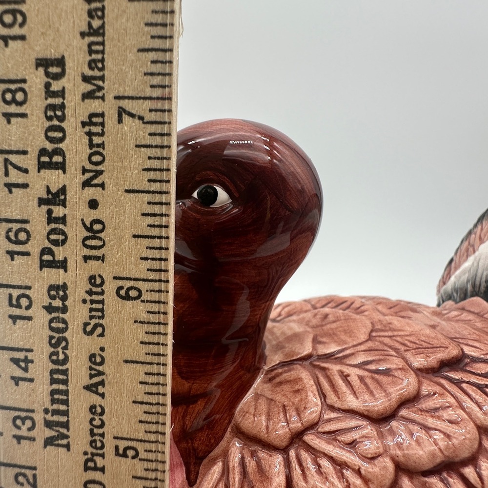 Vintage Thanksgiving Ceramic Turkey Tureen Gravy Boat with Lid and Spoon 3pc Set - Picture 15 of 16